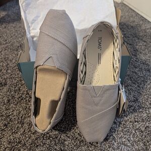 TOMS Women's Grey Classic Alpargata Slip-On Shoes